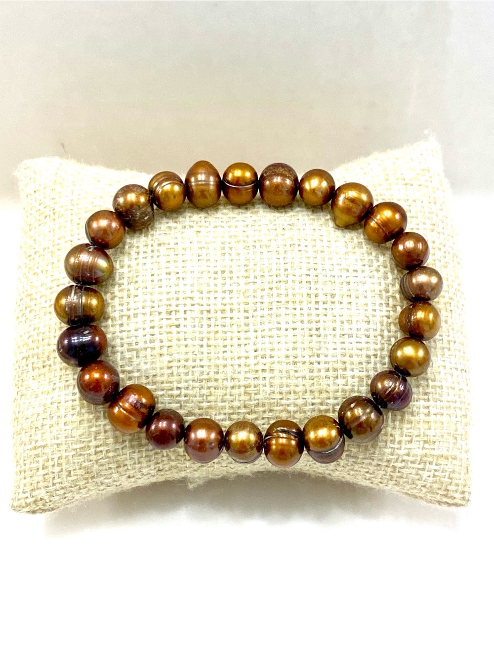 Lustrous Gold-Brown Freshwater Pearl Stretch Bracelet NWOT